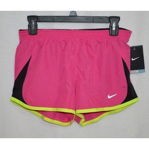 NEW Women's XS NIKE DRI-FIT 5K Running Training Shorts Pink Black 573728-667